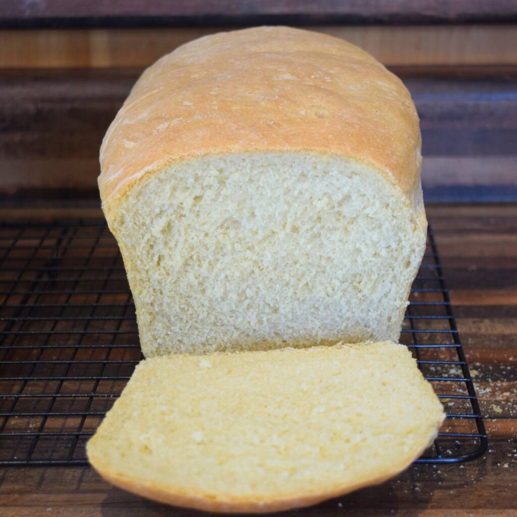 Super Simple Homemade White Bread Freshly Cut