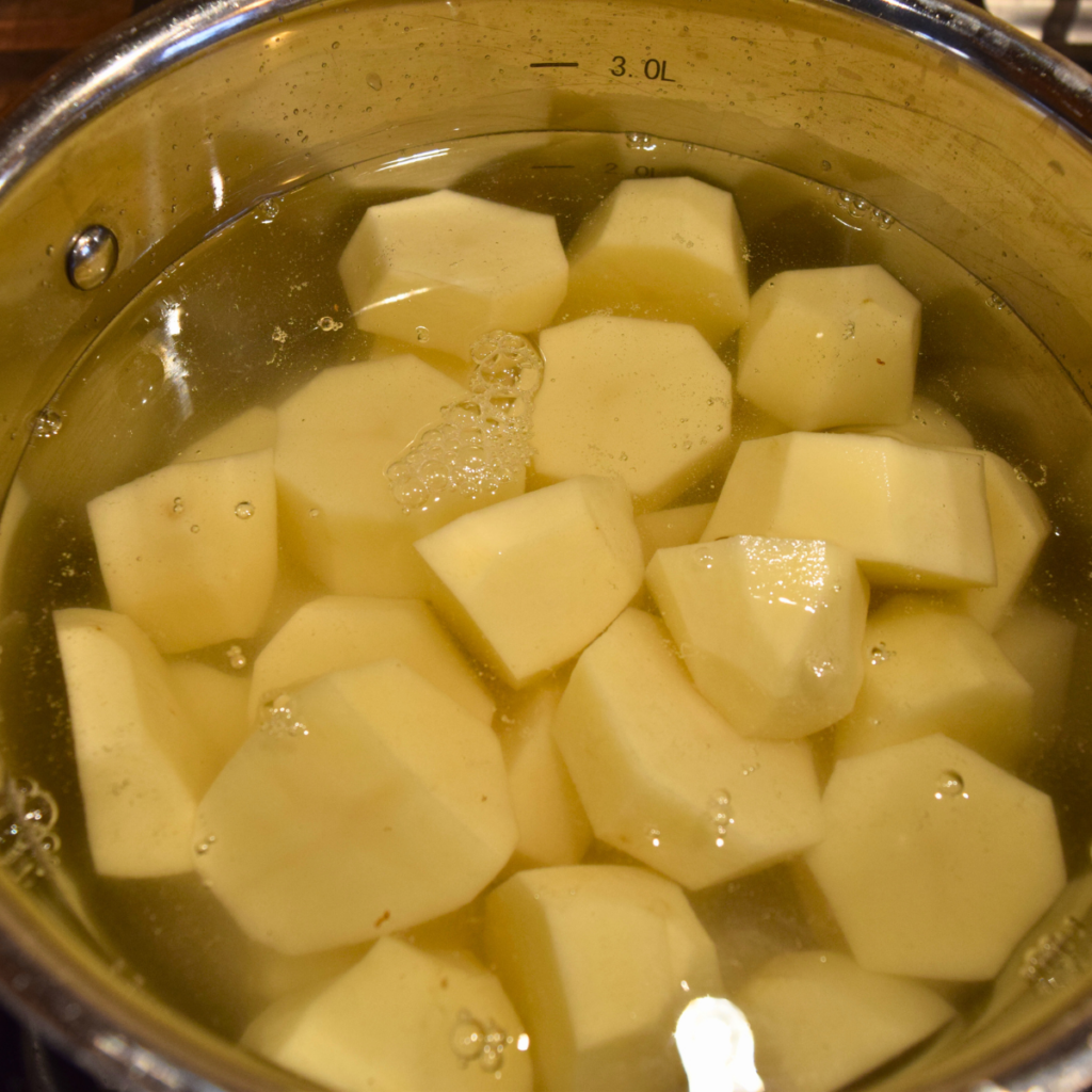 Sour Cream Potato Casserole potatoes boiling